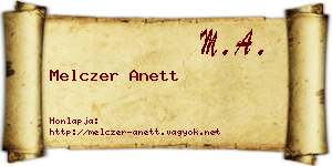 Melczer Anett névjegykártya